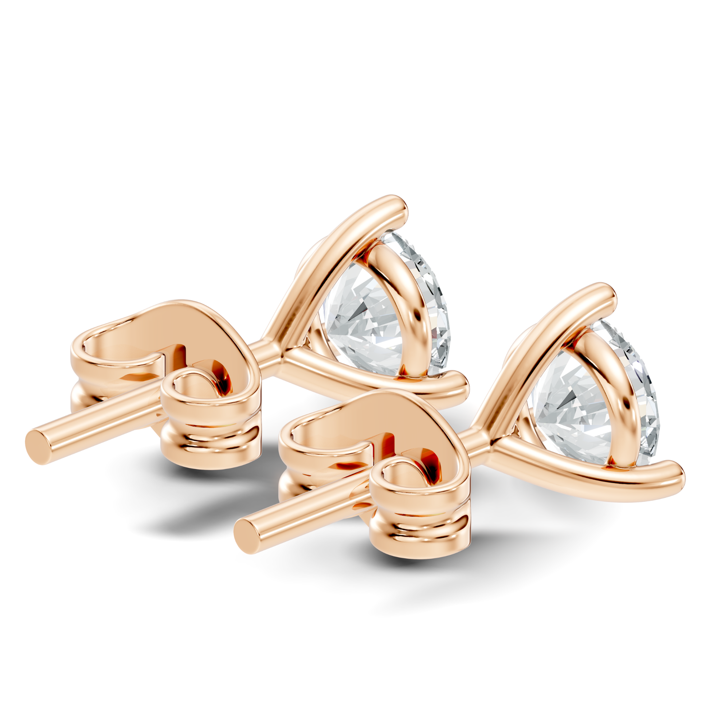 Round Lab Grown Diamond Solitaire Stud Earring