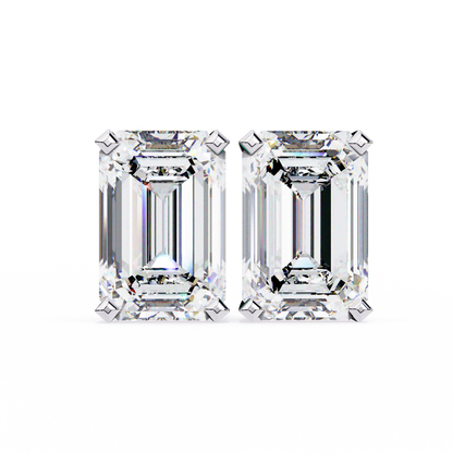 2.39Ct Emerald Cut High Quality Lab Grown Diamond Unique Delicate Solitaire Vintage Screw Back Stud Daily Wear Earring