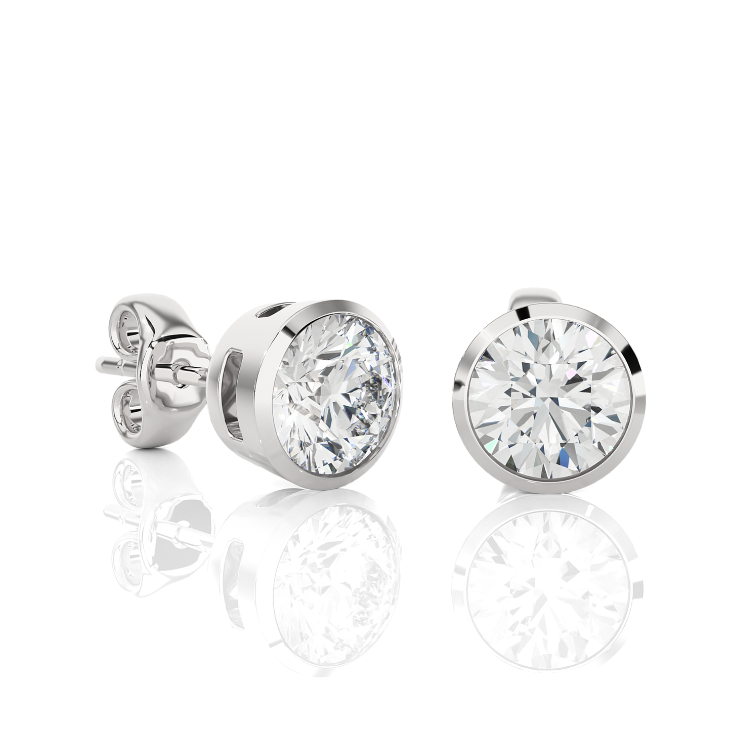 1.18 Ct Round Certified Diamond Stud Earrings