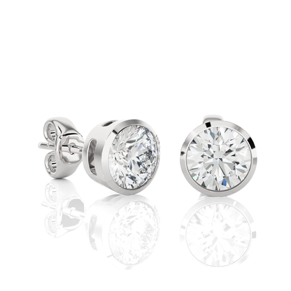 1.18 Ct Round Certified Diamond Stud Earrings