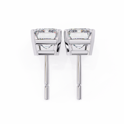 2.39Ct Emerald Cut High Quality Lab Grown Diamond Unique Delicate Solitaire Vintage Screw Back Stud Daily Wear Earring