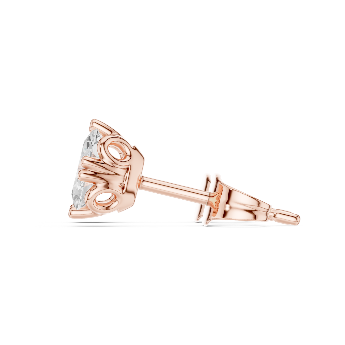 Oval Cut Solitaire Lab Grown Diamond Prong Set Stud Earring