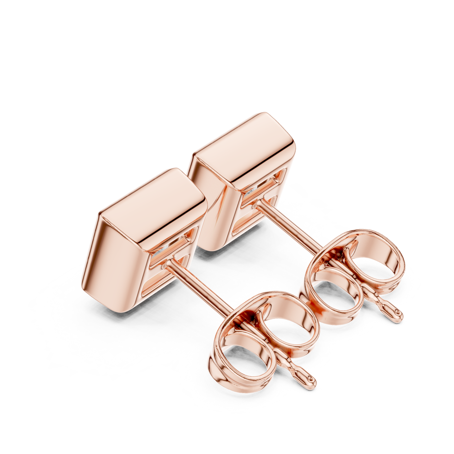 Princess Cut Lab Grown Diamond Vintage Stud Earrings