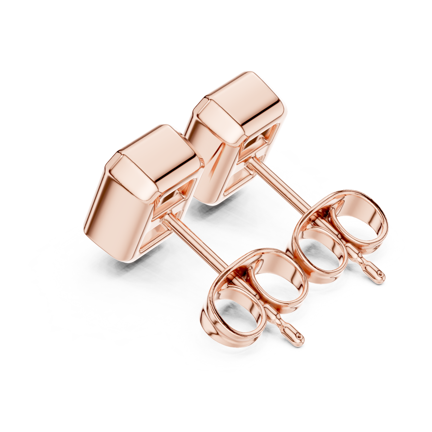 Radiant Cut Lab Grown Diamond Vintage Stud Earrings