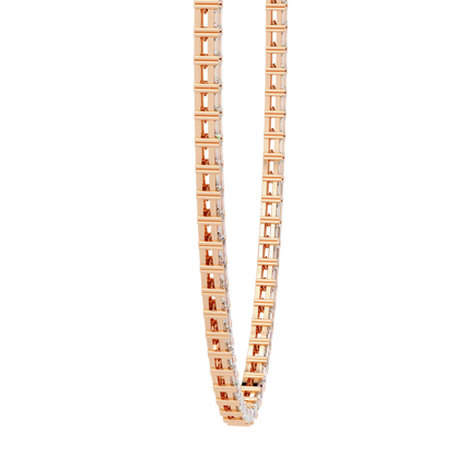 8.12 Ct Emerald Cut Lab Grown Handcrafted For Women Occasionally Wear Tennis Necklace - HIGHCARAT DIAMONDS