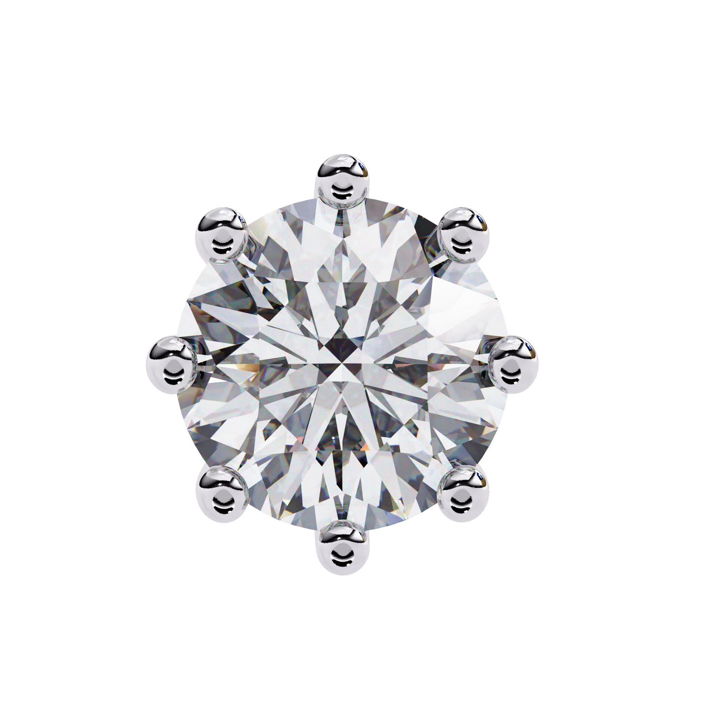 8 Prong Set 2.57Ct Round Cut High Quality Lab Grown Diamond Antique Push Back Daily Wear Stud Earring For Her - HIGHCARAT DIAMONDS