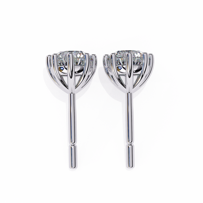8 Prong Set 2.57Ct Round Cut High Quality Lab Grown Diamond Antique Push Back Daily Wear Stud Earring For Her - HIGHCARAT DIAMONDS