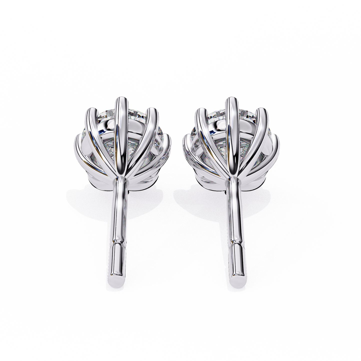 8 Prong Set 2.57Ct Round Cut High Quality Lab Grown Diamond Antique Push Back Daily Wear Stud Earring For Her - HIGHCARAT DIAMONDS