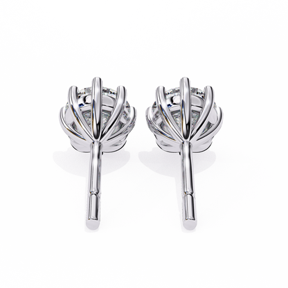 8 Prong Set 2.57Ct Round Cut High Quality Lab Grown Diamond Antique Push Back Daily Wear Stud Earring For Her - HIGHCARAT DIAMONDS