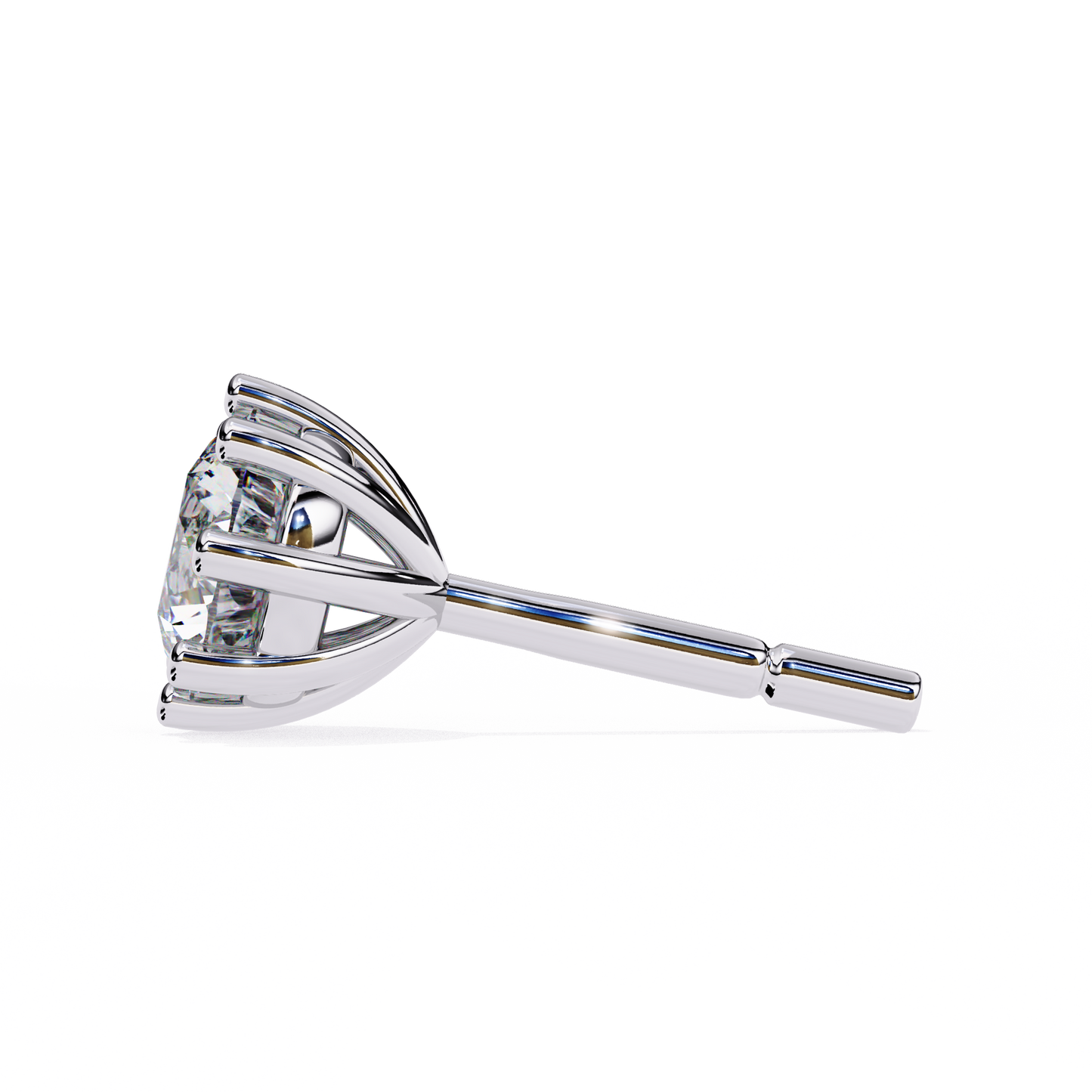 8 Prong Set 2.57Ct Round Cut High Quality Lab Grown Diamond Antique Push Back Daily Wear Stud Earring For Her - HIGHCARAT DIAMONDS