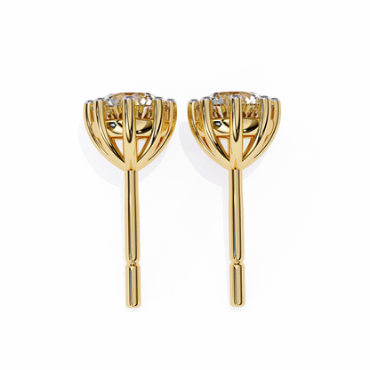 8 Prong Set 2.57Ct Round Cut High Quality Lab Grown Diamond Antique Push Back Daily Wear Stud Earring For Her - HIGHCARAT DIAMONDS