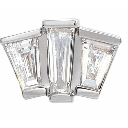14K White 1/6 CTW Lab-Grown Diamond Tapered Baguette Trim
