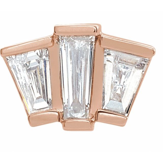 14K White 1/6 CTW Lab-Grown Diamond Tapered Baguette Trim