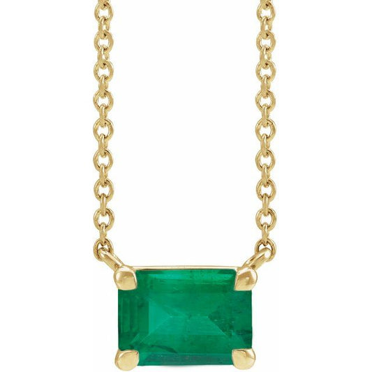 14K Yellow Lab-Grown Emerald 18