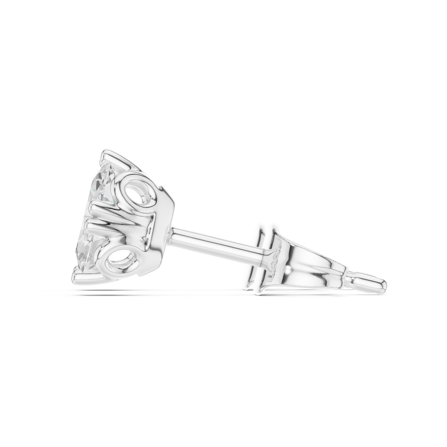 Oval Cut Solitaire Lab Grown Diamond Prong Set Stud Earring