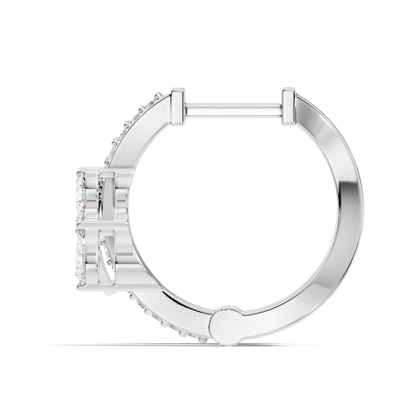 Pear and Round Cut Lab Grown Diamond Hinged Hoop Earring