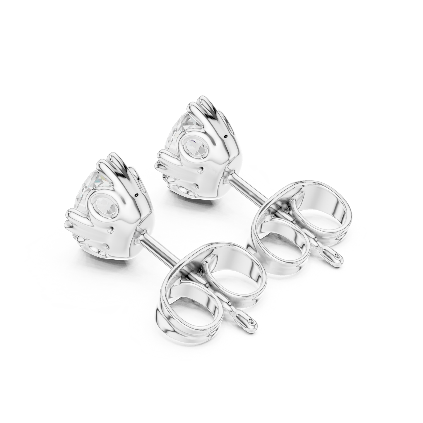 Oval Lab Grown Diamond Solitaire Rose Gold Stud Earring