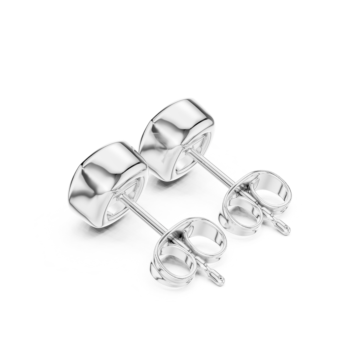Cushion Cut Lab Grown Diamond Bezel Stud Earrings