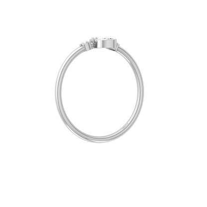 10K Gold Labgrown Diamond Marquise and Round Cut Engagement Ring Affordable Party Band