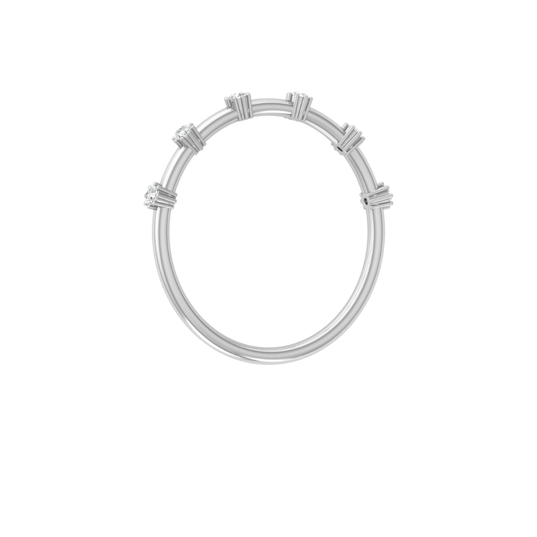 Dainty 0.08 CT Round Diamond Band Ring for Womens Comfortable and Stylish
