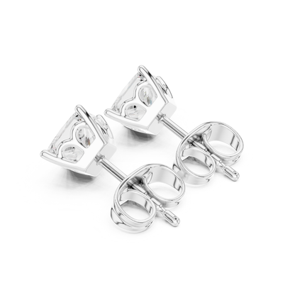 Princess Lab Grown Solitaire Prong Set Diamond Stud Earring
