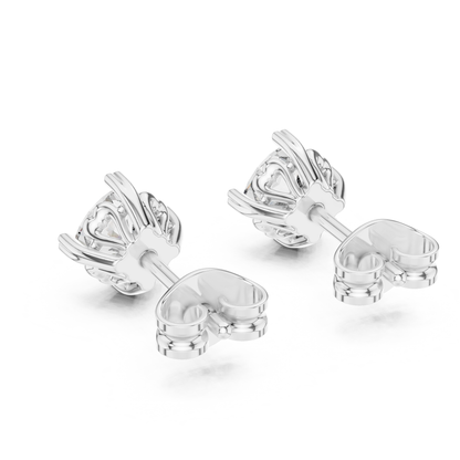 1.40 Ct Cushion Cut Lab Grown Diamond 4 Prong Earrings