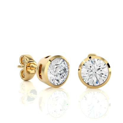 1.18 Ct Round Certified Diamond Stud Earrings