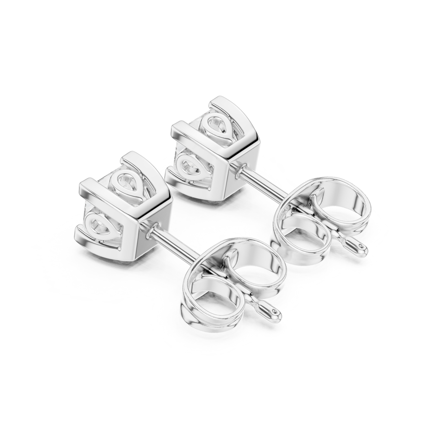 Princess Cut Lab Grown Classic Studs Solitaire Diamond Earring