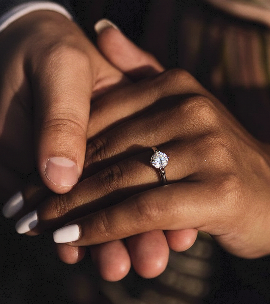 Round Lab Grown Diamond Solitaire Engagement Ring