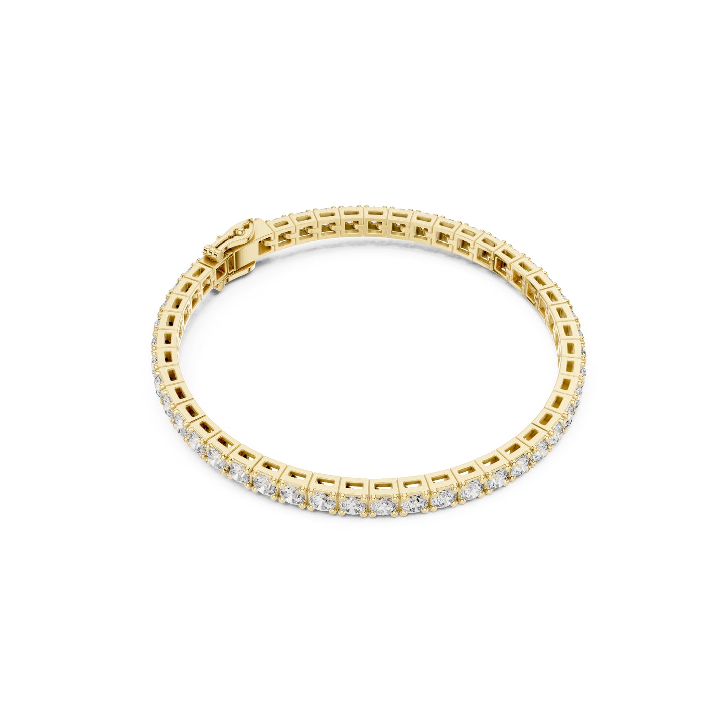 9.25 Ct Round Shape Top Grade Lab Grown Diamond 14k Solid Gold  Unique Fabulous Tennis Wedding Bracelet