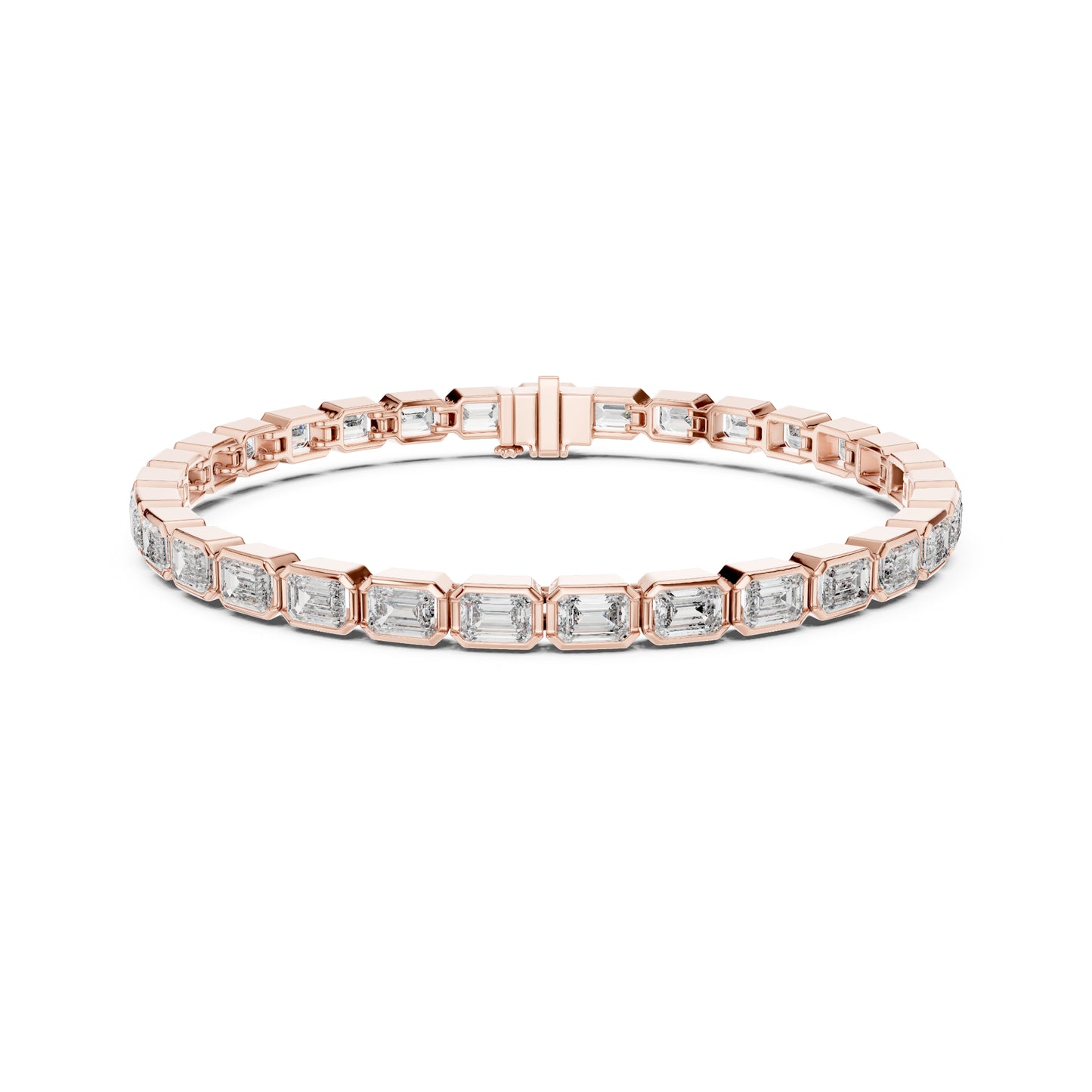 9.30Ct Emerald Cut Top Grade Diamond Elegant Minimalist Bezel Set Vintage Stunning Party Wear Bracelet  For Her