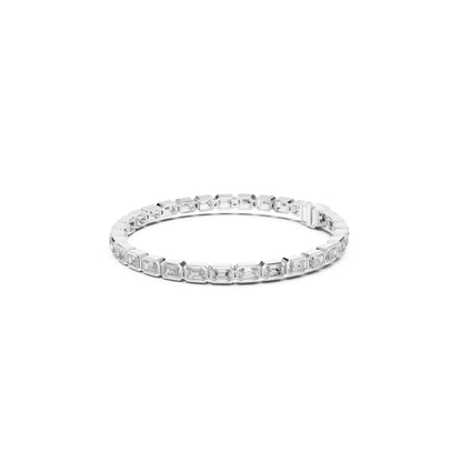9.30Ct Emerald Cut Top Grade Diamond Elegant Minimalist Bezel Set Vintage Stunning Party Wear Bracelet  For Her
