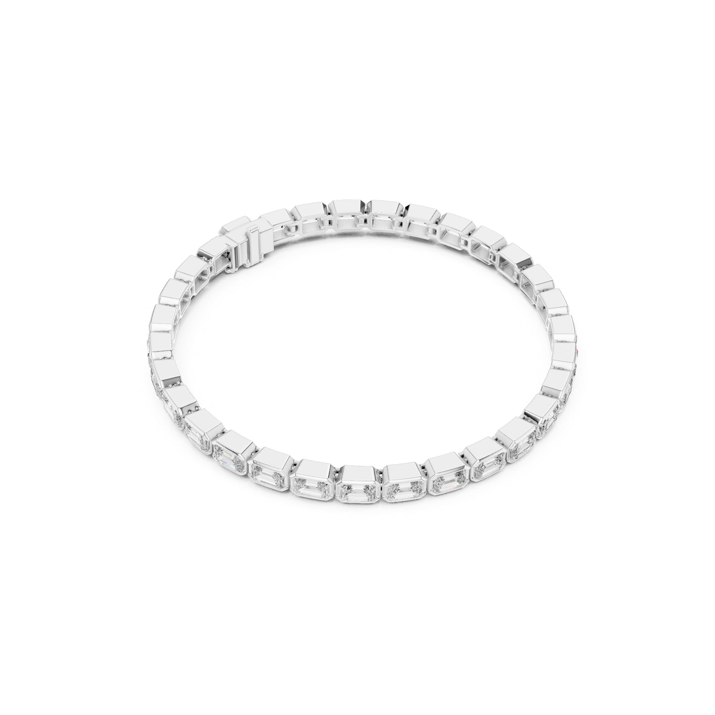 9.30Ct Emerald Cut Top Grade Diamond Elegant Minimalist Bezel Set Vintage Stunning Party Wear Bracelet  For Her