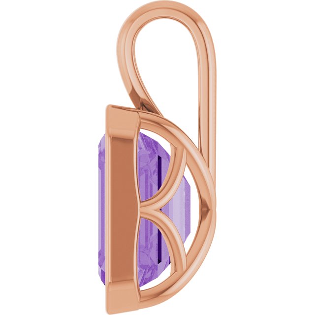 14K Rose Lab-Grown Purple Sapphire Pendant