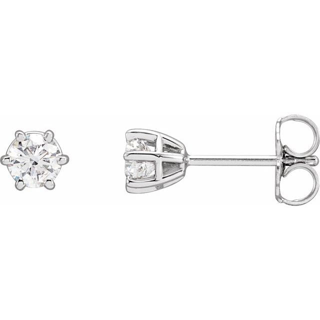 14K White 1/6 CTW Lab-Grown Diamond Earrings