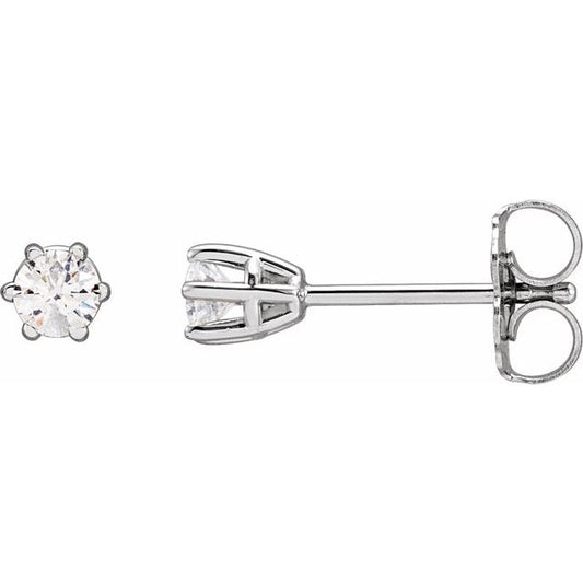 14K White 1/6 CTW Lab-Grown Diamond Earrings