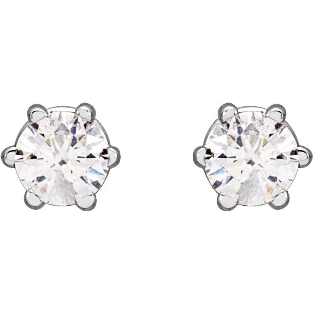 14K White 1/6 CTW Lab-Grown Diamond Earrings