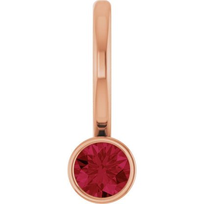 14K Rose Lab-Grown Ruby Charm/Pendant