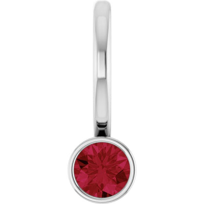 14K Rose Lab-Grown Ruby Charm/Pendant