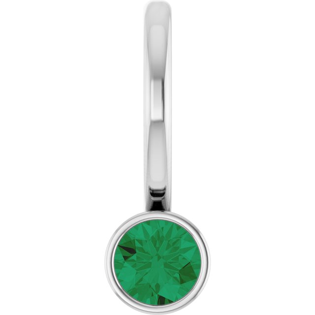14K Rose Lab-Grown Emerald Charm/Pendant