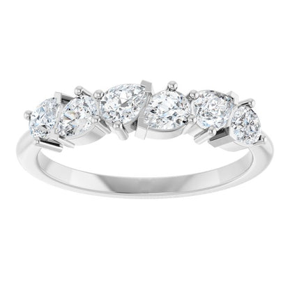14K White 7/8 CTW Lab-Grown Diamond Anniversary Band