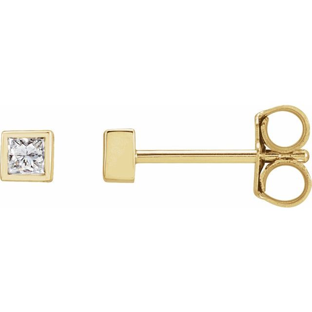 14K White 1/6 CTW Lab-Grown Diamond Bezel Earrings