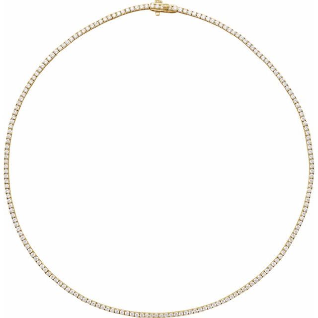 14K Yellow 5 7/8 CTW Lab-Grown Diamond Line 16" Necklace