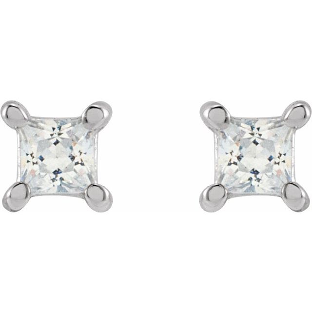 14K White  Square 1/5 CTW Lab-Grown Diamond Earrings