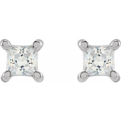 14K White  Square 1/5 CTW Lab-Grown Diamond Earrings