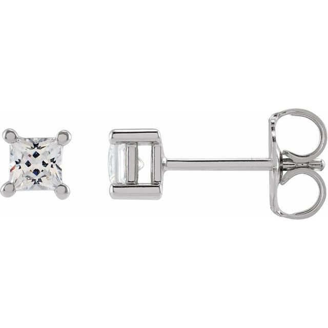 14K White  Square 1/5 CTW Lab-Grown Diamond Earrings