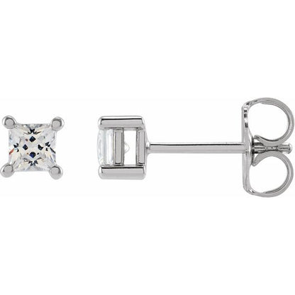 14K White  Square 1/5 CTW Lab-Grown Diamond Earrings