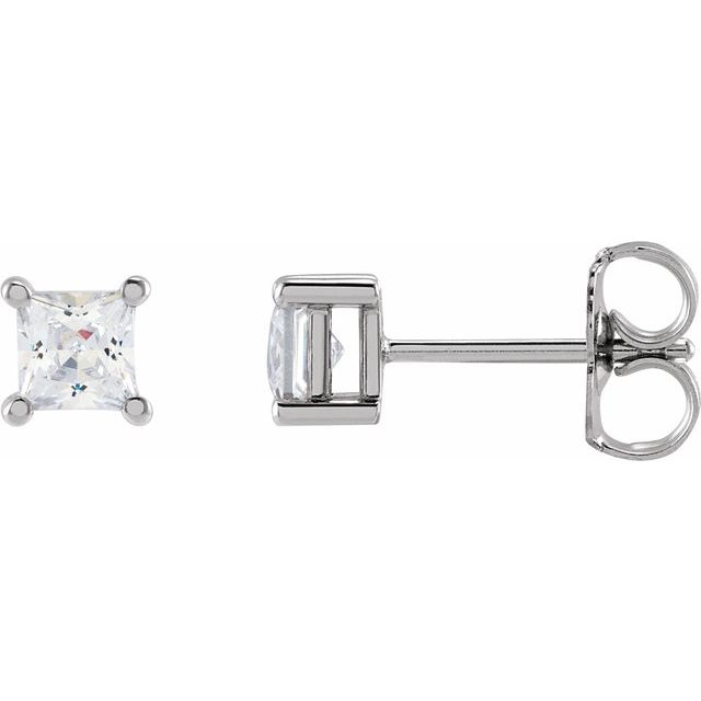 14K White  Square 1/5 CTW Lab-Grown Diamond Earrings