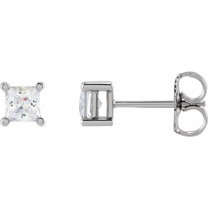 14K White  Square 1/5 CTW Lab-Grown Diamond Earrings