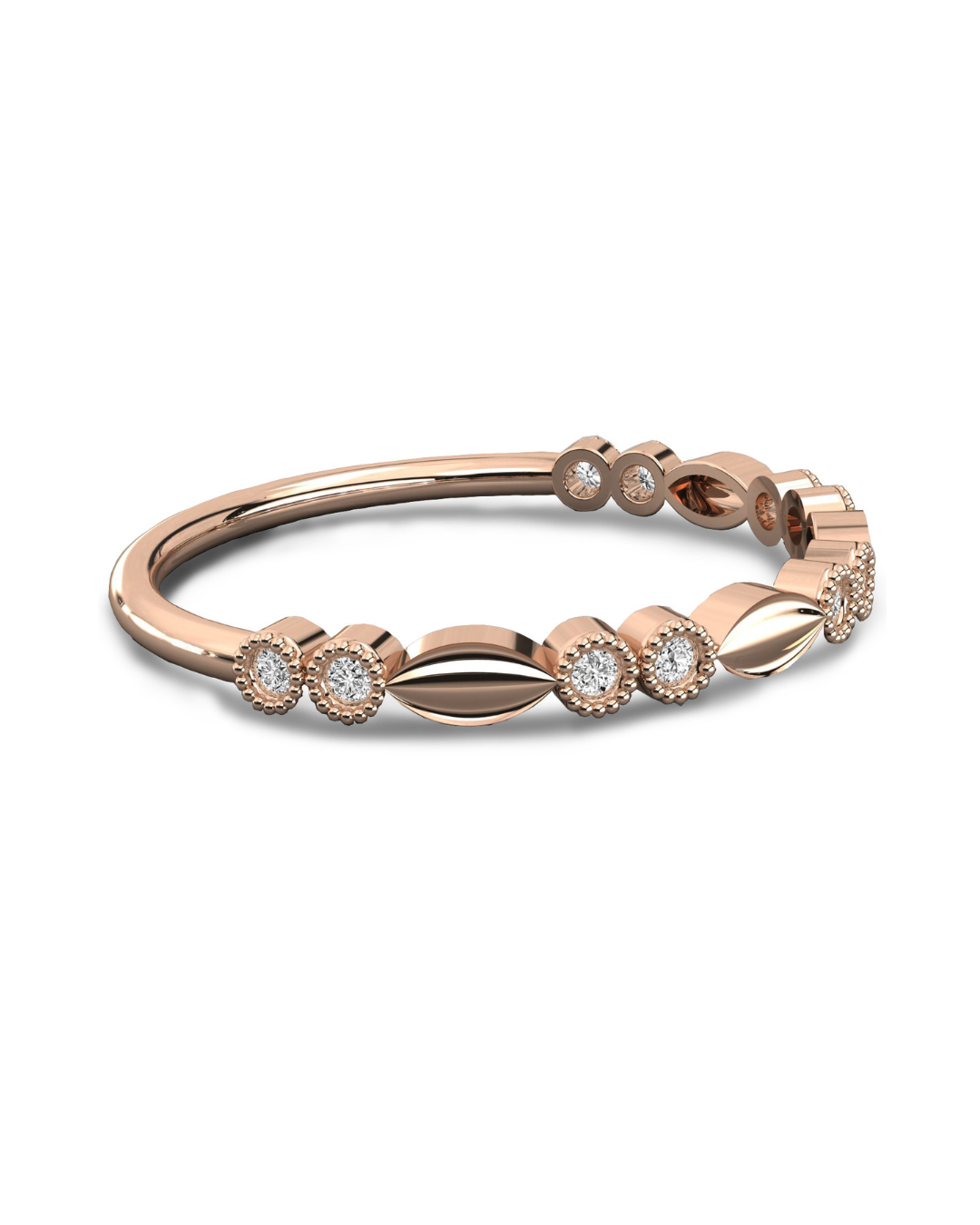 Vintage Style Round Diamond Eternity Band Unique & Charming For Women's